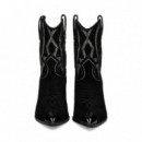 1/2 Bota Cowboy ante Negro  LOLA CRUZ