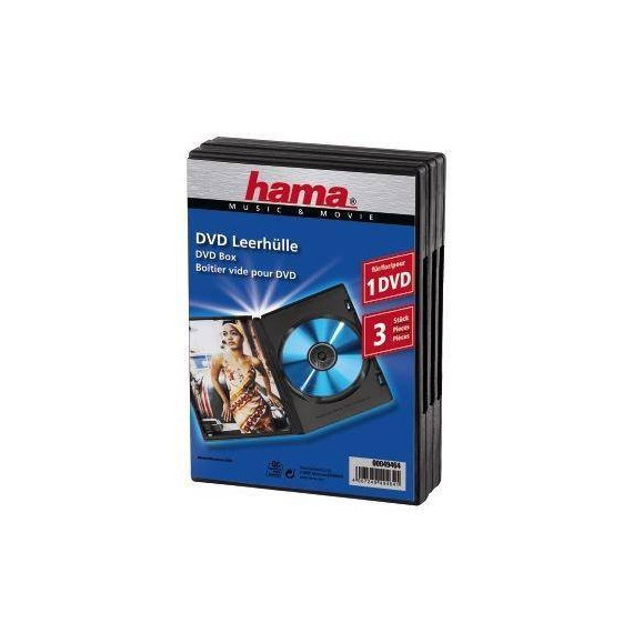 HAMA 49464 Pack de 3 Cajas de DVD de 1 Pieza