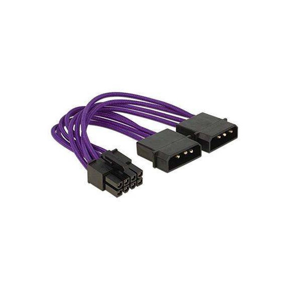 DELOCK Cable Alimentacion 2X Molex a 1X Eps 8 Pin Macho 15CM Violeta 83703