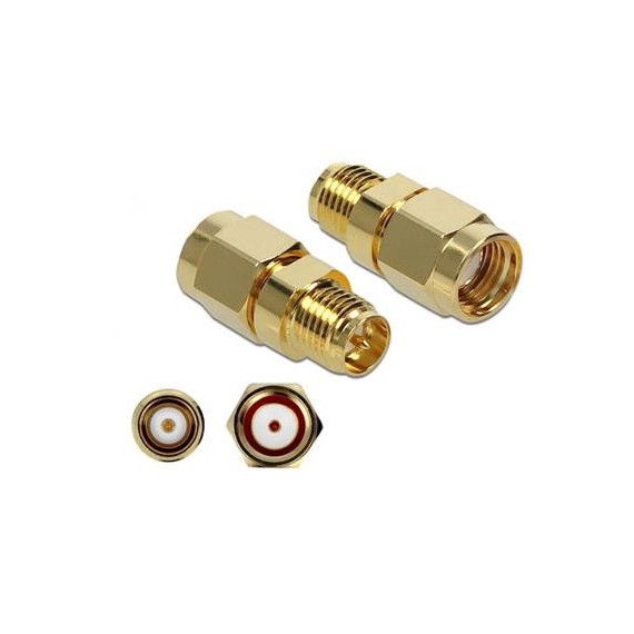 DELOCK Adaptador Rp-sma/m a Rp-sma/h 10GHZ Dorado 89977