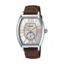 CASIO Coleccion MTP-E114L-5ADF Reloj Analogico, Correa de Piel Marron, Numeros Romanos, Resistente a