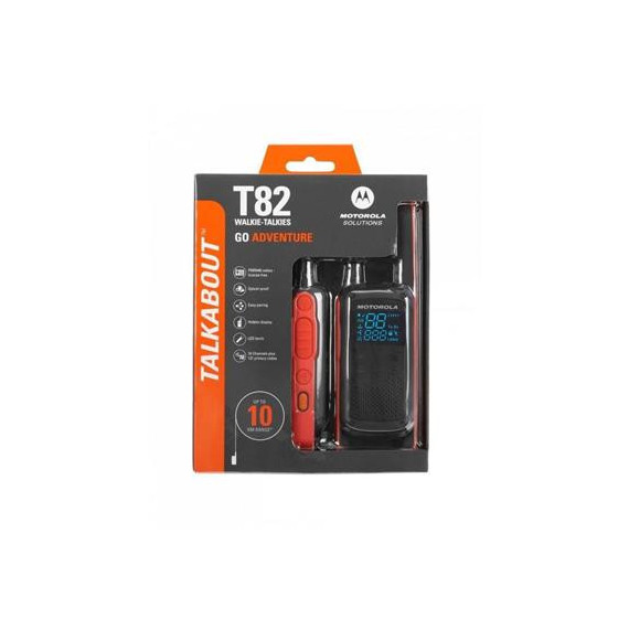 MOTOROLA Pack de Walkie T82 Go Adventure 10KM PMR466, 16 Canales, Linterna, Resistente a Salpicadura