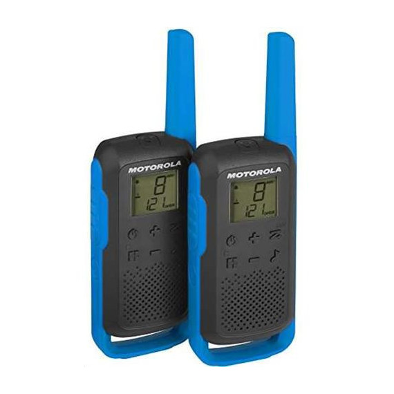 MOTOROLA Pareja Walkies T62 PMR446 8KM 16 Canales Negro/azul,cargador Incluidos