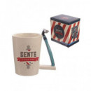 Puckator Taza Ceramica Diseño Asa en Forma Cuchilla de Afeitar  LALO