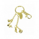 DISNEY Llavero Diseño Princesa Dorado