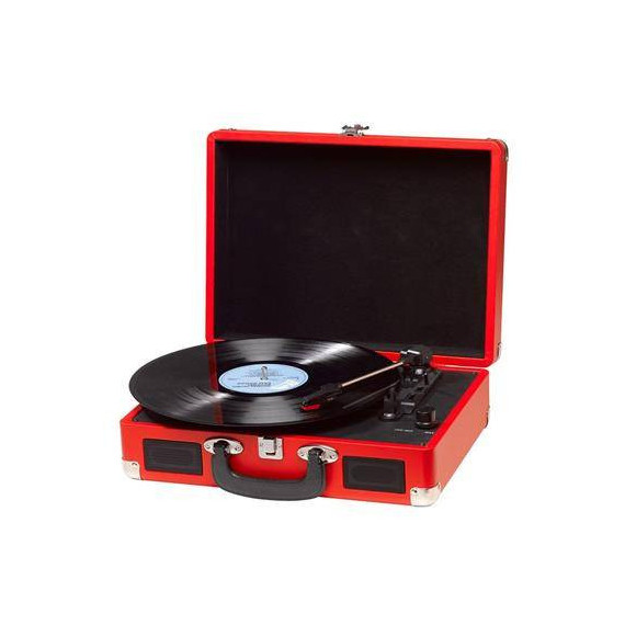 DENVER VPL-120 Tocadiscos en Maletin con Altavoces, Aux-in Rojo