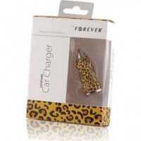 FOREVER Cargador Coche USB 1AMP Diseño Leoprado
