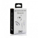 Disashop Cargador Coche 2XUSB + Cable Datos Lightning Iphone 5/6 3.4A Blanco  LALO