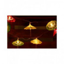 HELIO FERRETTI 120799 Guirnalda de 10 Luces Led Sombrillas, Funciona con Pilas