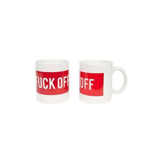 Fisura Taza Porcelana Diseño Fuck Off Blanca Roja  LALO