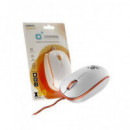 CROMAD X60 Raton USB 2.0 3 Botones Blanco/naranja