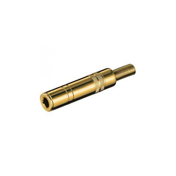 Clavija Jack 6.3MM/HEMBRA Estereo Dorado de Soldar CON696  LALO