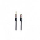 DCU Cable Extensor Audio Estereo Jack 3.5MM M/h 3MTR Negro Reforzado