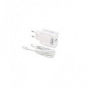 DCU Cargador Red Tipo C 5V/3A + Cable Tipo C M/m 1,8MTR Blanco