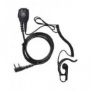 KOMUNICA Micro Auricular para Kenwood PWR-2302 Cable Rizado con Orejera Negro