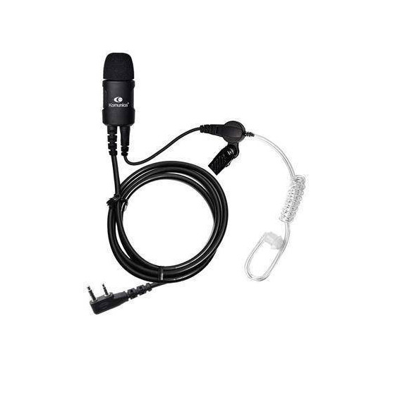 KOMUNICA Micro Auricular Profesional  Robusto PWR-2402-TUB para Kenwood 2P Tubo Transp Aire