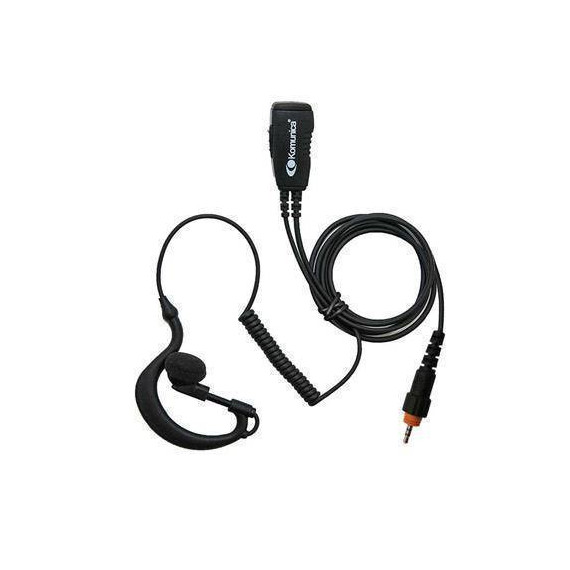 KOMUNICA Micro Auricular PWR-GES-CLP446 con Cable Rizado Negro para Motorola Mini Pmr
