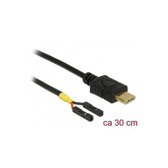 DELOCK Cable USB Tipo-c/m a 2X Pin Separados para Alimentacion 30CM 85396