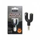 ONE PLUS Adaptador de Audio Jack 3.5/M 3 Puntos a 2X Jack 3.5/H Blanco B5344
