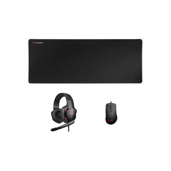 MARS GAMING 3 en 1 Auricular+raton+alfombrilla Mcppro para PC,MAC,PS4,NINTENDO Switch