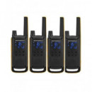 MOTOROLA T82 con 4 Pinganillos Extreme Quad Pack de 4 Walkies Go Beyond 16 Canales +121 Codigos