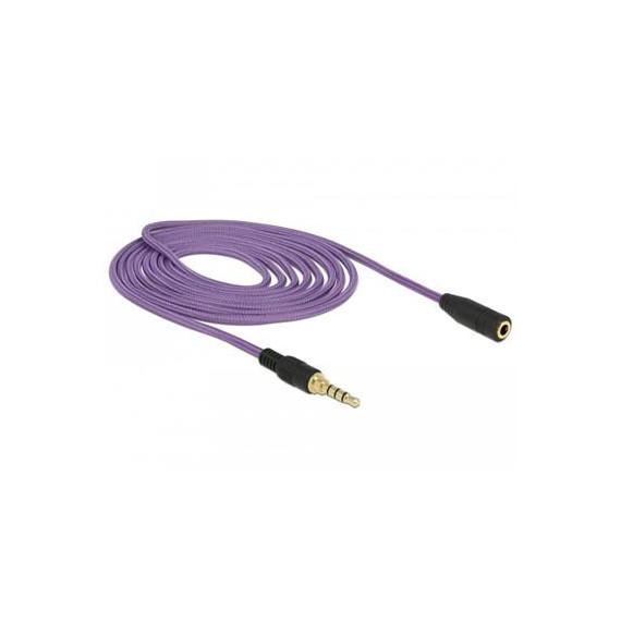 DELOCK Cable Extensor Jack 3.5MM 4 Puntos M/h 2MTR Violeta 85624