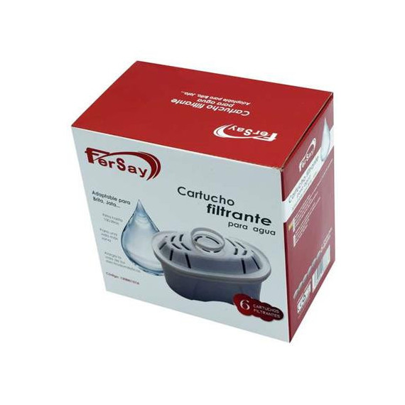FERSAY Filtro de Agua Pack de 6 Adaptable para Brita, Jata
