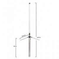 KOMUNICA Antena Base Fibra Vidrio X30-PWR Dual Banda 144-430MHZ 150W Conector N