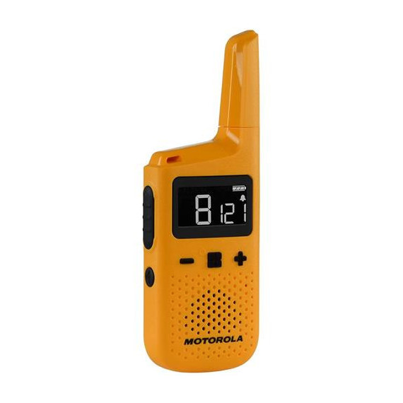 MOTOROLA Pareja de Walkies T72 hasta 8KMS Resistente a Salpicadura Amarilllo con Baterias Recargable