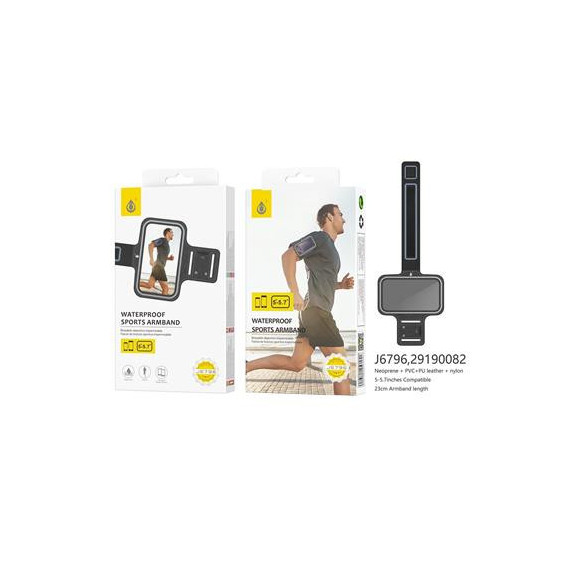 Oneplus Banda Deportiva Brazalete Negra para Moviles 5"-5.7", Waterproof.  ONE PLUS