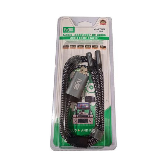 M2TEC Cable Adaptador Jack Micro+audio/h a Usb/m 1.5MTRS V-6759  LALO