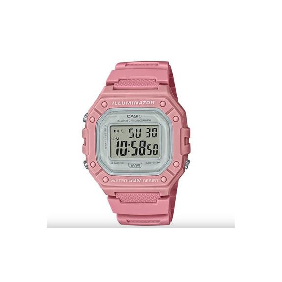 CASIO Coleccion W-218HC-4AVEF Reloj Digital Rosa Cronometro,alarma,calendario, Correa Resina,resist