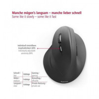 HAMA Raton Optico Inalambrico EMW-500L Ergonomico para Zurdos 1000/1400/1800 Dpi Negro 182697
