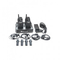 MIDLAND Pack 4 Unidades Walkies BR02 Pro Z  16 con Micro-auriculares, Cargador de Base,canales 10KM