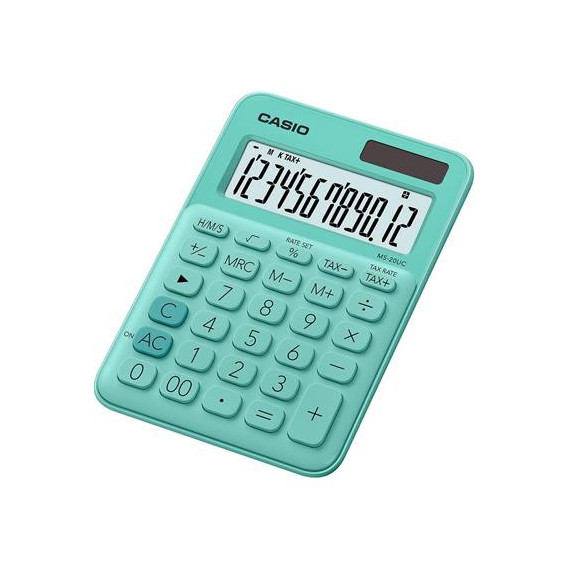 CASIO Calculadora Sobremesa MS-20UC Verde 12 Digitos Solar