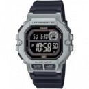 CASIO Coleccion WS-1400H-1BVEF Reloj Digital Negro Plata Cronometro,temporizador 3 Alarmas Resis Al