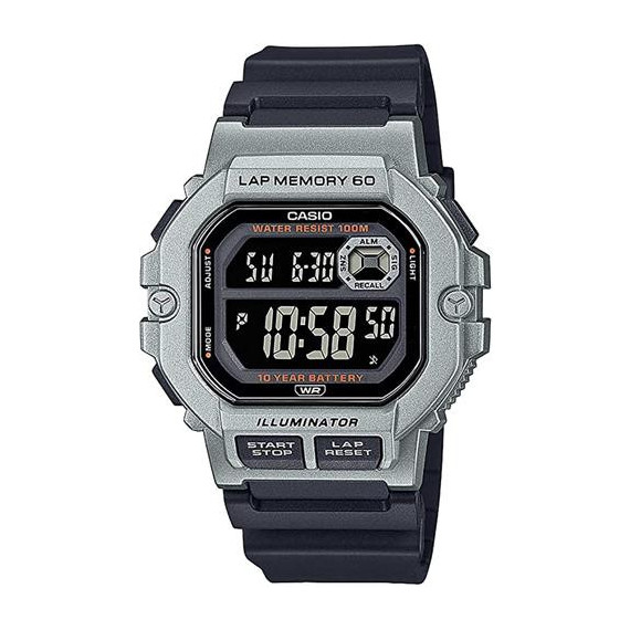 CASIO Coleccion WS-1400H-1BVEF Reloj Digital Negro Plata Cronometro,temporizador 3 Alarmas Resis Al