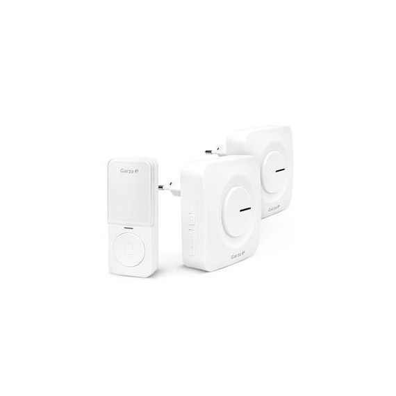 Garza Timbre Inalambrico sin Pilas con Doble Receptor Blanco 401324G  LALO