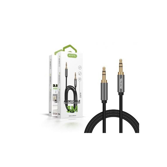 ACCETEL Cable Audio Jack 3.5MM M/m 3MTRS AU107 Negro