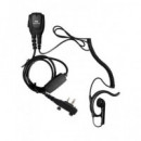 KOMUNICA Micro Auricular para Icom PWR-23-ICA16 Cable Rizado con Orejera Negro