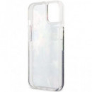 GUESS Funda Iphone 13 Mini Glitter Flower Azul