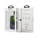 GUESS Funda Iphone 13 Mini Glitter Flower Azul