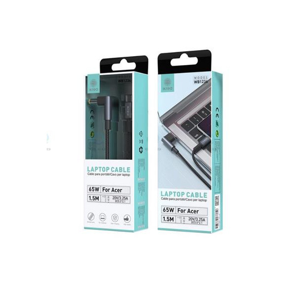 Ikrea Cable para Portatil Acer 65W 20V/3.25A 1.5MTRS WB1234  LALO