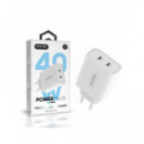 ACCETEL Adaptateur réseau 2XUSB C Pd 20+20W Blanc AC940W Blanc