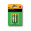 KODAK Pack 2 Pilas Aa Recargable 2600MAH,0% Mercurio.