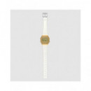 CASIO Coleccion A168XESG-9AEF Reloj Digital Dorado,correa Resina Transparente, Fecha,cronometro,alar