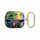 GUESS Funda Airpods 3 Flores Azul