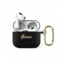 GUESS Funda Airpods 3 Negro Script Silicona
