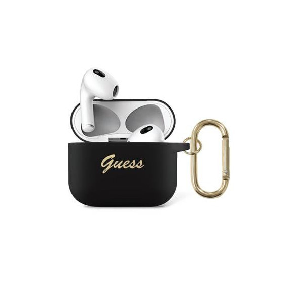 GUESS Funda Airpods 3 Negro Script Silicona