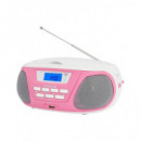 AIWA Radio CD Portatil BLUETOOTH Boombox BBTU-300PK Rosa USB,MP3,AUX In